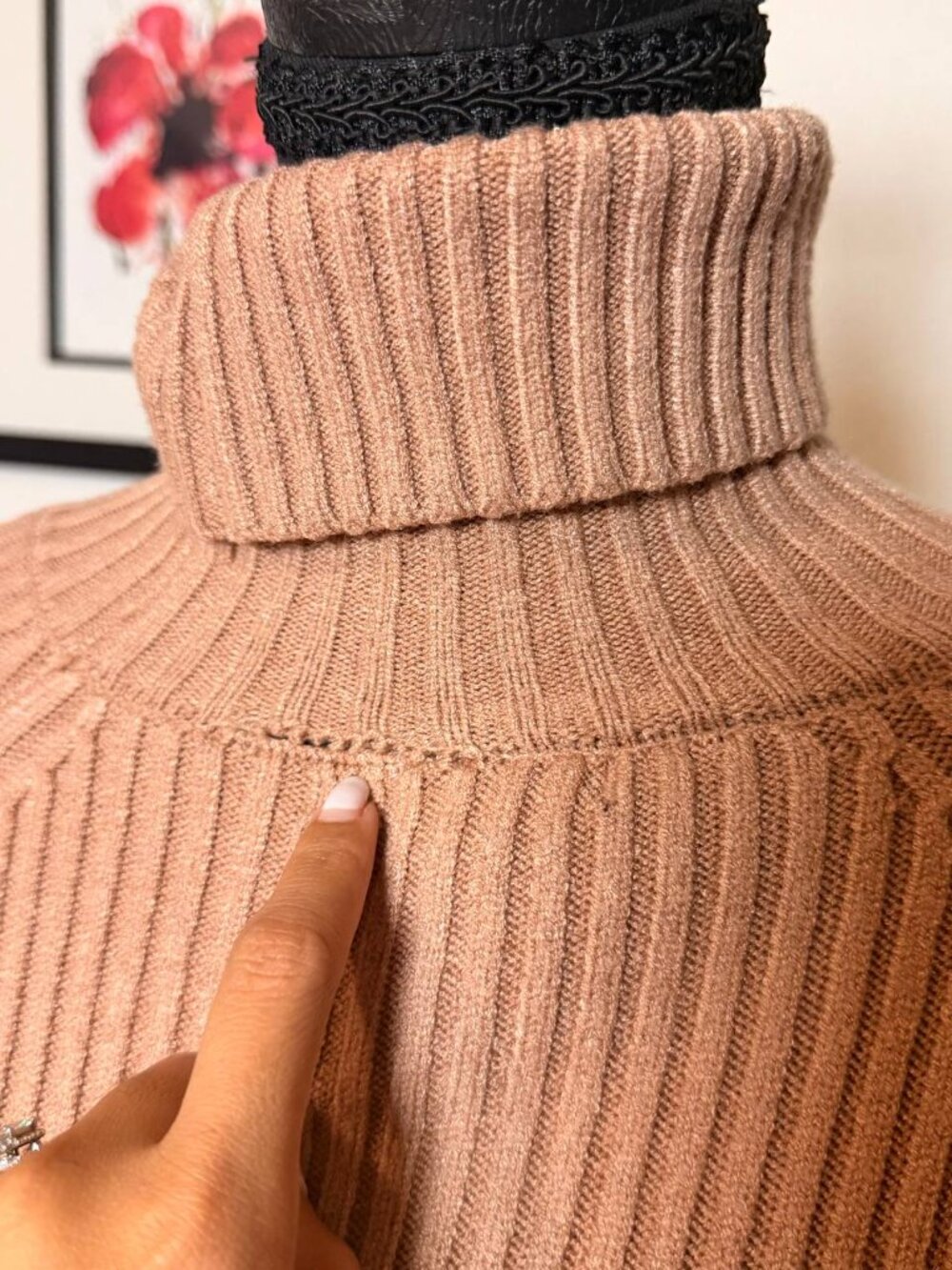Forever 21 Camel Ribbed Turtleneck Sweater Dress  Quiet Luxury, Old Money Style - Picture 6 of 9